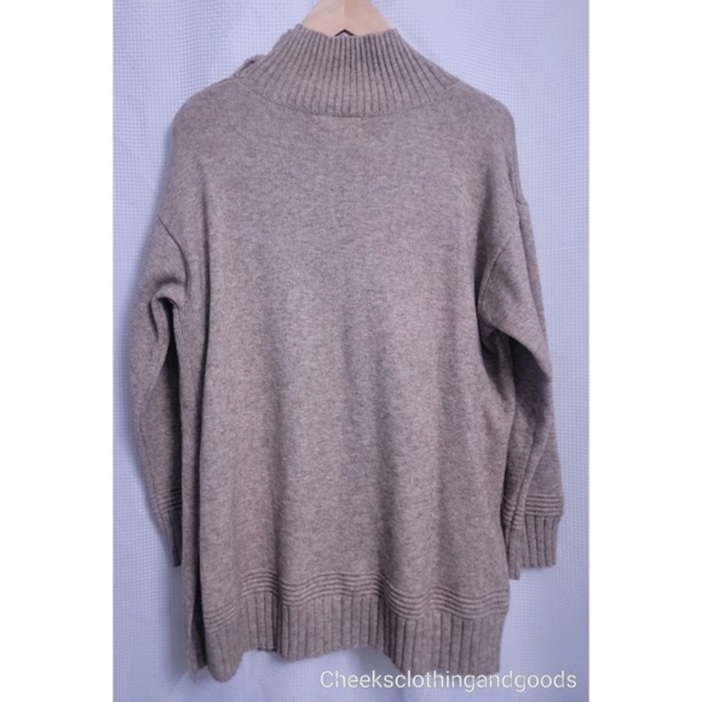 Anthropologie Margarita Button Shoulder Oversized Beige Sweater size MEDIUM - Picture 5 of 10
